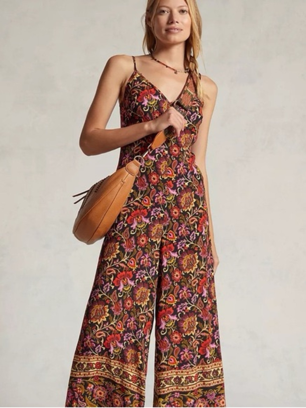 KACHEL X Anthropologie Jumper with Pink & Red Floral Pattern